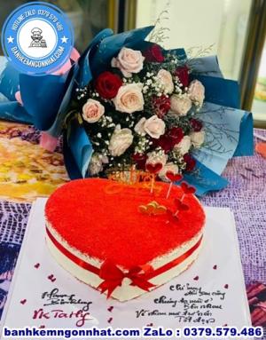 Combo Bánh Kem Và Hoa Tươi 06